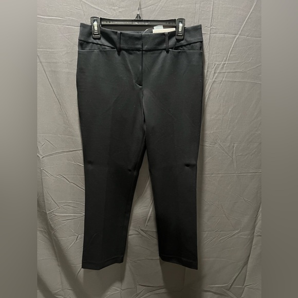 Ann Taylor Factory Pants Womens Size 10P Black Signature Flat Front Straight Leg - Picture 1 of 4